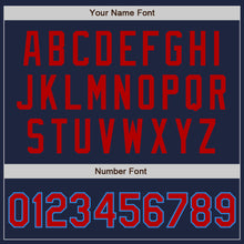 Laden Sie das Bild in den Galerie-Viewer, Custom Navy Red-Powder Blue Authentic Baseball Jersey