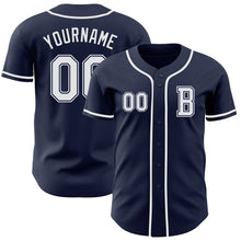 Загрузить изображение в средство просмотра галереи, Custom Navy White Authentic Baseball Jersey