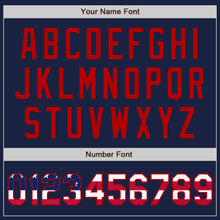 Загрузить изображение в средство просмотра галереи, Custom Navy USA Flag-Red Authentic Baseball Jersey