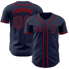 Загрузить изображение в средство просмотра галереи, Custom Navy Red Authentic Baseball Jersey