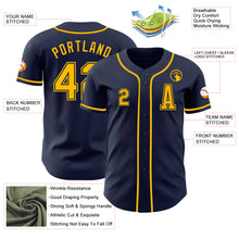 Laden Sie das Bild in den Galerie-Viewer, Custom Navy Gold Authentic Baseball Jersey