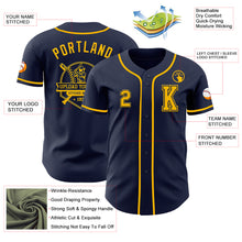 Laden Sie das Bild in den Galerie-Viewer, Custom Navy Gold Authentic Baseball Jersey