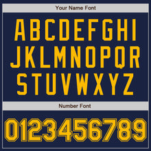 Laden Sie das Bild in den Galerie-Viewer, Custom Navy Gold Authentic Baseball Jersey