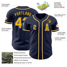 Laden Sie das Bild in den Galerie-Viewer, Custom Navy Gold-White Authentic Baseball Jersey