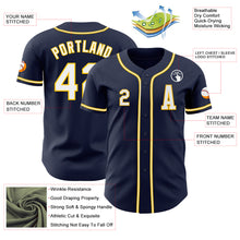 Laden Sie das Bild in den Galerie-Viewer, Custom Navy White-Yellow Authentic Baseball Jersey