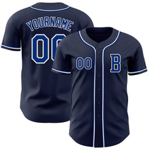 Laden Sie das Bild in den Galerie-Viewer, Custom Navy Royal-White Authentic Baseball Jersey