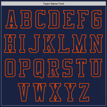 Load image into Gallery viewer, Custom Navy Orange Authentic Baseball Jersey