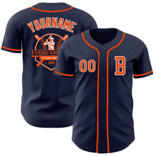 Загрузить изображение в средство просмотра галереи, Custom Navy Orange-White Authentic Baseball Jersey