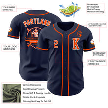 Загрузить изображение в средство просмотра галереи, Custom Navy Orange-White Authentic Baseball Jersey