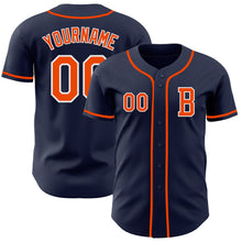 Загрузить изображение в средство просмотра галереи, Custom Navy Orange-White Authentic Baseball Jersey