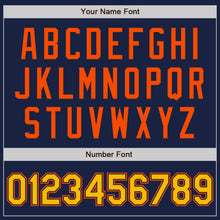 Загрузить изображение в средство просмотра галереи, Custom Navy Gold-Orange Authentic Baseball Jersey