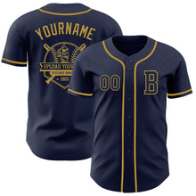 Загрузить изображение в средство просмотра галереи, Custom Navy Old Gold Authentic Baseball Jersey