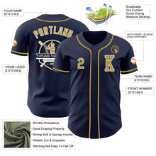 Laden Sie das Bild in den Galerie-Viewer, Custom Navy Old Gold-White Authentic Baseball Jersey