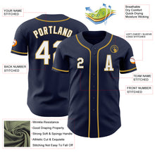 Laden Sie das Bild in den Galerie-Viewer, Custom Navy White-Old Gold Authentic Baseball Jersey
