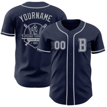 Загрузить изображение в средство просмотра галереи, Custom Navy Gray Authentic Baseball Jersey