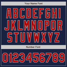Загрузить изображение в средство просмотра галереи, Custom Navy Red-Gray Authentic Baseball Jersey