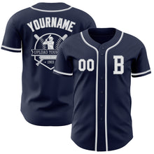 Laden Sie das Bild in den Galerie-Viewer, Custom Navy White-Gray Authentic Baseball Jersey