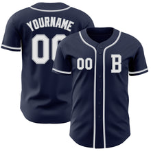 Laden Sie das Bild in den Galerie-Viewer, Custom Navy White-Gray Authentic Baseball Jersey