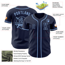 Load image into Gallery viewer, Custom Navy Light Blue Authentic Baseball Jersey