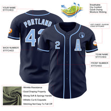 Load image into Gallery viewer, Custom Navy Light Blue-White Authentic Baseball Jersey