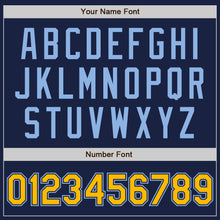 Загрузить изображение в средство просмотра галереи, Custom Navy Gold-Light Blue Authentic Baseball Jersey