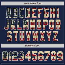 Загрузить изображение в средство просмотра галереи, Custom Navy Vintage USA Flag-Cream Authentic Baseball Jersey