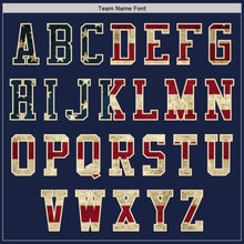Загрузить изображение в средство просмотра галереи, Custom Navy Vintage USA Flag-Cream Authentic Baseball Jersey