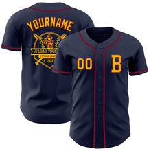 Загрузить изображение в средство просмотра галереи, Custom Navy Gold-Crimson Authentic Baseball Jersey