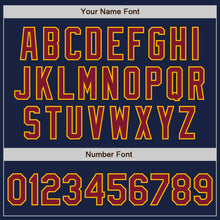 Загрузить изображение в средство просмотра галереи, Custom Navy Crimson-Gold Authentic Baseball Jersey