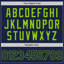 Загрузить изображение в средство просмотра галереи, Custom Navy Neon Green Authentic Baseball Jersey