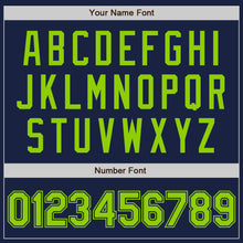 Загрузить изображение в средство просмотра галереи, Custom Navy Neon Green Authentic Baseball Jersey