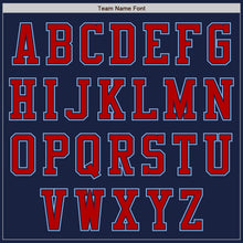 Загрузить изображение в средство просмотра галереи, Custom Navy Red-Light Blue Authentic Baseball Jersey