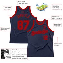 Загрузить изображение в средство просмотра галереи, Custom Navy Red Authentic Throwback Basketball Jersey