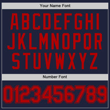 Загрузить изображение в средство просмотра галереи, Custom Navy Red Authentic Throwback Basketball Jersey