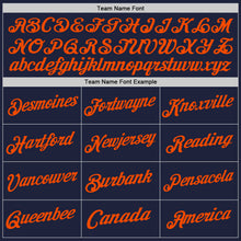 Laden Sie das Bild in den Galerie-Viewer, Custom Navy Gold-Orange Authentic Throwback Basketball Jersey