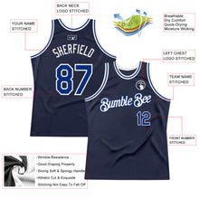 Загрузить изображение в средство просмотра галереи, Custom Navy Royal-White Authentic Throwback Basketball Jersey