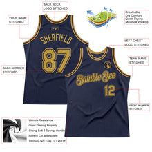 Загрузить изображение в средство просмотра галереи, Custom Navy Old Gold Authentic Throwback Basketball Jersey