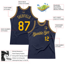 Загрузить изображение в средство просмотра галереи, Custom Navy Gold-Old Gold Authentic Throwback Basketball Jersey