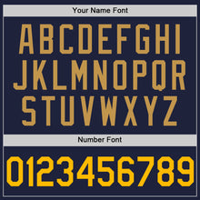 Загрузить изображение в средство просмотра галереи, Custom Navy Gold-Old Gold Authentic Throwback Basketball Jersey