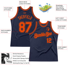 Загрузить изображение в средство просмотра галереи, Custom Navy Orange Authentic Throwback Basketball Jersey
