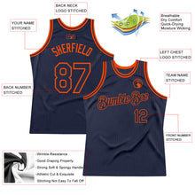Загрузить изображение в средство просмотра галереи, Custom Navy Orange Authentic Throwback Basketball Jersey