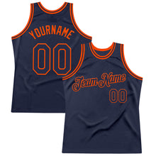 Загрузить изображение в средство просмотра галереи, Custom Navy Orange Authentic Throwback Basketball Jersey