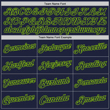 Загрузить изображение в средство просмотра галереи, Custom Navy Neon Green Authentic Throwback Basketball Jersey