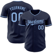 Load image into Gallery viewer, Custom Navy Light Blue Authentic Baseball Jersey