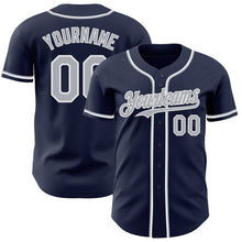 Load image into Gallery viewer, Custom Navy Gray-White Authentic Baseball Jersey