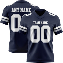 Load image into Gallery viewer, Custom Navy White-Gray Authentic Football Jersey