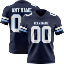 Load image into Gallery viewer, Custom Navy White-Light Blue Authentic Football Jersey