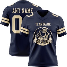 Laden Sie das Bild in den Galerie-Viewer, Custom Navy Cream Authentic Football Jersey
