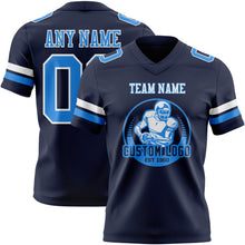 Load image into Gallery viewer, Custom Navy Powder Blue-White Authentic Football Jersey