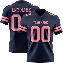 Load image into Gallery viewer, Custom Navy Medium Pink Authentic Football Jersey